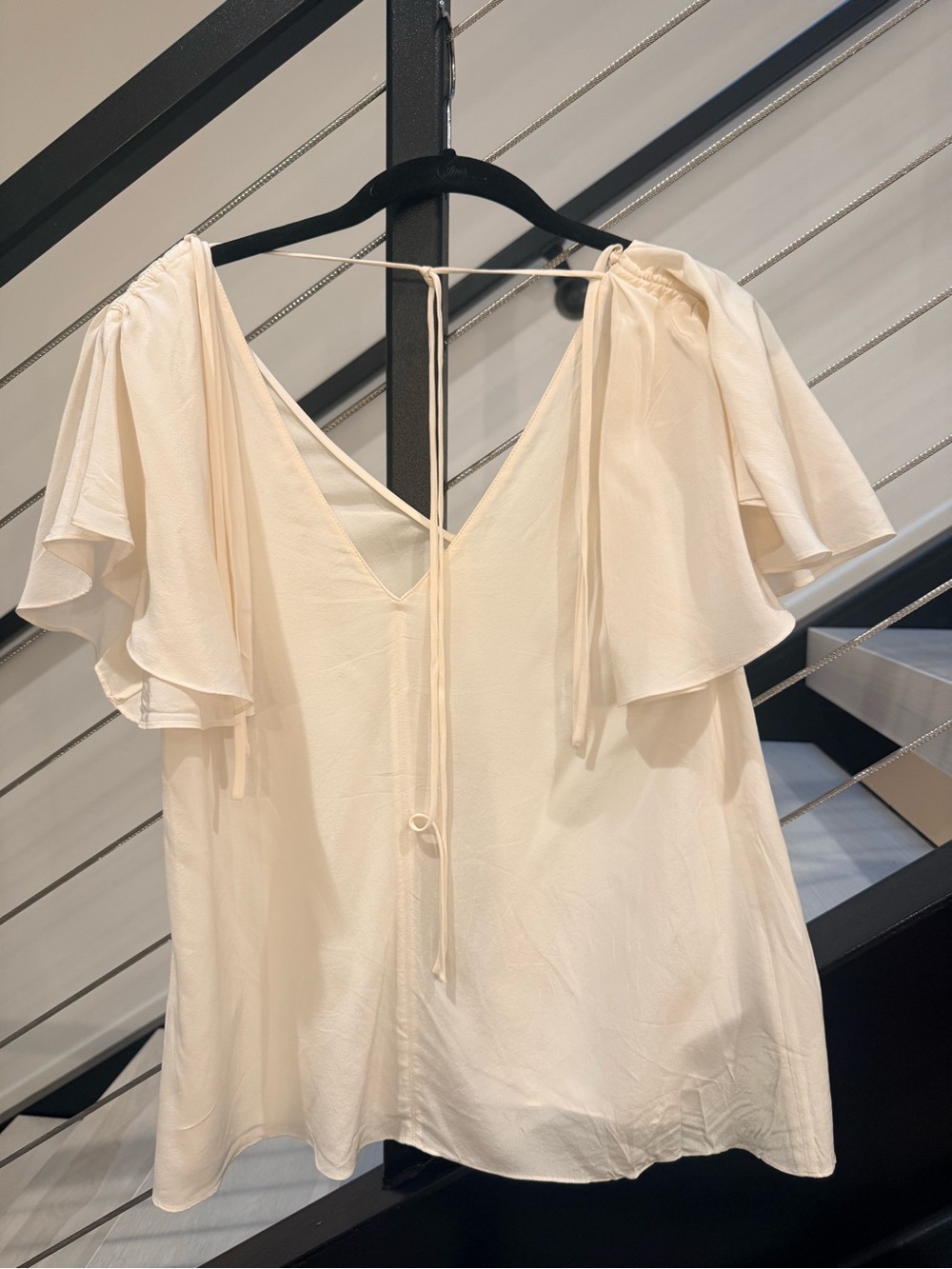 ALC Women's Cream Tie-Shoulder Swim Cover-Up Top